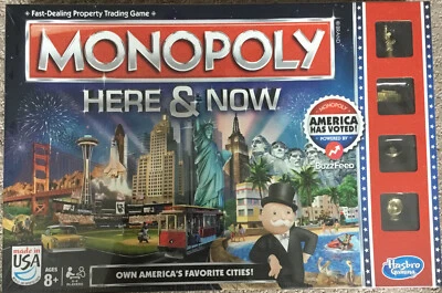 Monopoly Here and Now, U.S. Editon Board Game Brand New Sealed Hasbro Gaming