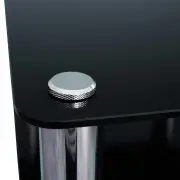 Silcron Steelseries 3 Shelf Hi-Fi Rack - Black Glass