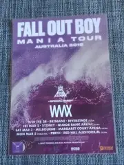 FALL OUT BOY - 2018 AUSTRALIA TOUR - SIGNED AUTOGRAPHED LAMINATED TOUR POSTER