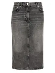 [Mo5ch1no Jeans] Mo5ch1no Jeans-Denim Skirt Gonne Grigio-Donna 29 Gray