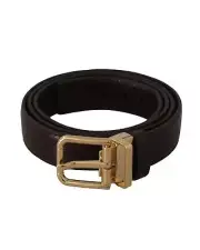 Dolce & Gabbana Women's Brown Leather Belt - Belts -Size 95