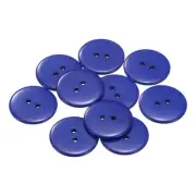 10pcs Sewing Button 25mm 2 Holes Resin Round Craft Buttons, Dark Blue