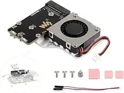 Pi5 PCIe to M.2 Adapter Board with Cooling Fan for Raspberry Pi 5, Pi 5 NVMe HAT with Cooling Fan, Aluminium Heatsink All-in-One Design, 8Gbps Data Rate,Support M.2 NVMe SSD 2242/2230 Size