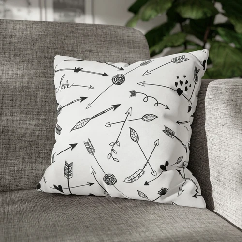 CUSHION COVER PILLOW CASE|LOVE ARROWS DOODLE SKETCH PATTERN