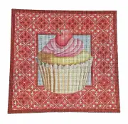 Handpainted Needlepoint Canvas Kirk And Bradley Cherry Cupcake