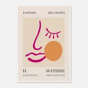 Galrie Papiers Découpés Pink Face by H. Matisse Print (1955) Elegant for your Home, Poster Only, A3 30 x 42cm (12 x 16inch)