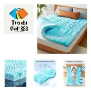 3 Inch 7-Zone King Memory Foam Mattress Topper, Cooling Gel Mattress Topper w...