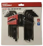 26pc Ball End Hex Key Set SAE & Metric CR-V Black Oxide Finish Allen Wrenchs