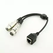 RJ45 Female to 2x XLR 3 Pin Female Network Adapter Short Connector Cable 30cm