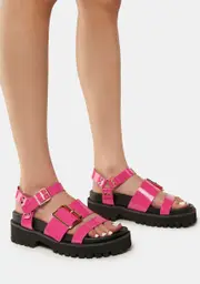 [Lemon Drop by Privileged] Pink Bruce Gladiator Sandals