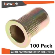 Labwork Flat Head Nut Threaded Insert Nut 100 Pack M6 Metric Carbon Steel Nut