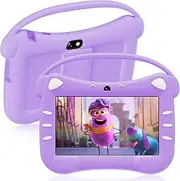 Children's Tablet 7 Inch Androrid Tablet for Children with WiFi Child Lock Dual Camera Childproof Case 2GB RAM 32GB ROM 128GB Expandable Children's Tablet from 3 Years 12 Girls Boys (Purple)