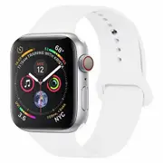 For Apple Watch iWatch Series 4 38mm Silicone wristband Loop Strap wrist Band (White - Small Size)