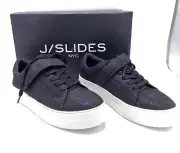 J/SLIDES Black Glitter Fabric Sneakers NEW 7 1/2 Shoes Sparkle Priority Mail Shp