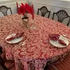 Damask Oval Tablecloth, Cotton Tablecloth Blend, All Sizes