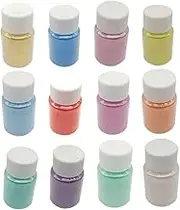 SEWACC DIY Soap Making Kit 12 Pcs Mica Powder Red Glitter Pearl Pigment for Nail Art Bath