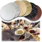 Wooden Lazy Susan Heavy Duty Turntable 50 60 70 80 85 90 100cm Round Dining Table Tray Large Tabletop Service Plate(Black Marble,100cm/40)