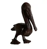 Mr Gecko Cast Iron Pelican Bird Decor Figurine Statue Antique Rust