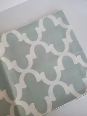 Blue Green Fynn Geometric Table Runner 13" x 94" Farmhouse Cottage