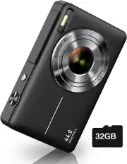Digital Camera, FHD 1080P Kids Camera 44MP Point and Shoot Digital Camera