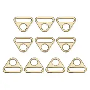 0.98" Adjuster Triangle with Bar Swivel Clip D Dee Ring Buckle, 10Pcs Bronze