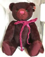 Limited Edition Steiff Teddy Bear Anushka Bordeaux w/ Box, Tags, And Certificate