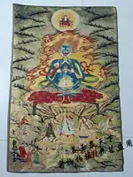 尼泊爾唐卡刺繡畫 西藏佛像 金絲刺繡 鬼王畫像 唐卡佛像織錦刺繡