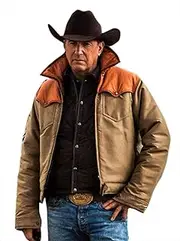 [KAAZEE] Mens John Brown Kevin Dutton Costner Hi-Quality Yellowstone Cowboy Beige Cotton