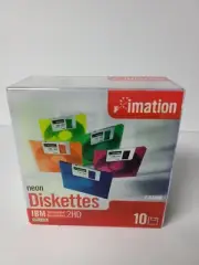 Imation Neon Diskettes 10 pack 2HD 1.44MB New Sealed IBM Formatted