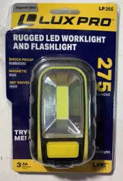 LUXPRO 275 Lumens Handheld Rugged LED Work Light Flashlight Magnetic 360° Swivel