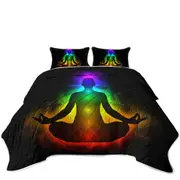 Colorful Spiritual Aura Buddha Coverlet