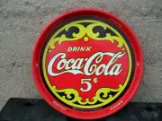 Coca-Cola 5c Drink Metal Serving Tray 13" Dia. New