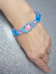 Beach Glass Bracelet Starfish Pink Pull string Bracelet unisex PINK Summer Fun