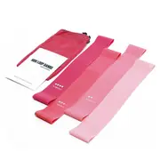 Exercise Pilates Yoga Loop Resistance Band Workout Physio Stretch Aerobics 4 Set - Pink