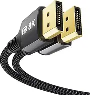 Stouchi Display Port Cable 1.4 2M 240Hz DP Cable Support 8K@60Hz 4K@60Hz/144Hz/120Hz 5K@60Hz/120hz 2K@165Hz/240Hz FreeSync G-Sync 32.4Gbps HDR10 Display Port Lead for Gaming Monitor RTX3090