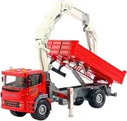 Oshhni 1: 60 Scale Crane Truck Toy Construction Truck Toys for Ages 3+ Boys Realistic Valentines Day Gifts Engineering Vehicle Model, Red