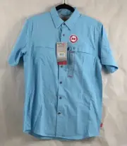 NWT Mens Coleman Adventure UPF30 Quick Dry Button Down Collared Heron Blue Shirt