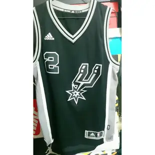 二手 NBA ADIDAS 馬刺 #2 Kawhi Leonard 運動 背心 球衣 黑 S AL7116