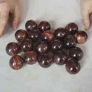 2.2LB 19Pcs Natural Red Tiger Eye Quartz Crystal Sphere Ball Healing 32-34mm