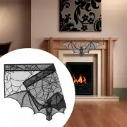 Fairy Lights Curtain Halloween Party Decorations Spider Web Tablecloth for Door