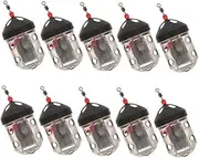 10pcs Bait Cage Nest Maker Fishing Gear for Men Bait Holder Compact Fishing Bait Cage Carp Feeder Bait Fishing Gear Carp Fishing Equipment Bait Cage Holder Lures Bait Black Plastic