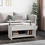 Coffee Table High Gloss White 102x50x52.5 cm Engineered Wood Modern Furniture
