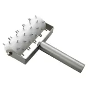 Kitchen Bakeware Dough Roller Docker Stainless Steel Handle Silver White 5 Inch