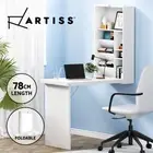 Artiss Computer Desk Bookshelf Wall Mount Foldable Home Office Study Table White