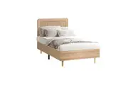 Oikiture Bed Frame Queen Double King Single Size Wooden Bed Frame Rattan Headboard