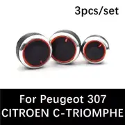 Panel Turning Switch Knob Buttons For Peugeot 307 3Pcs Heater A/C Control Knob (for: Peugeot)