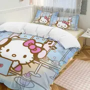 v409 Hello Kitty 3-Piece Twin Bed Set - Includes 1 Single Comforter And 2 Pillowcases Bedding - Fade Resistant Microfiber - Hello Kitty io409