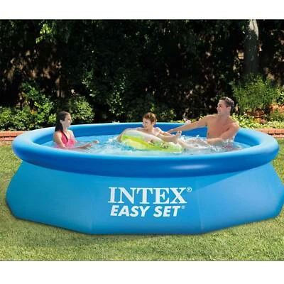 Intex 10 ft x 30 in Easy Set Above Ground Inflatable Swimming Pool & Filter Pump