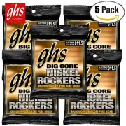 5-PACK GHS BCM Big Core Nickel Rockers Medium Electric Guitar Strings 11.5-56
