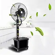 Oscillating Misting Fan, Floor Fan with 42L Water Tank, Outdoor Fan Industrial Fan Pedestal Fan with Universal Pulley, Water Mist Cooling Spray Fan, 3 Speeds; Oscillation Fan-90°/45°(Fixed,650mm (26